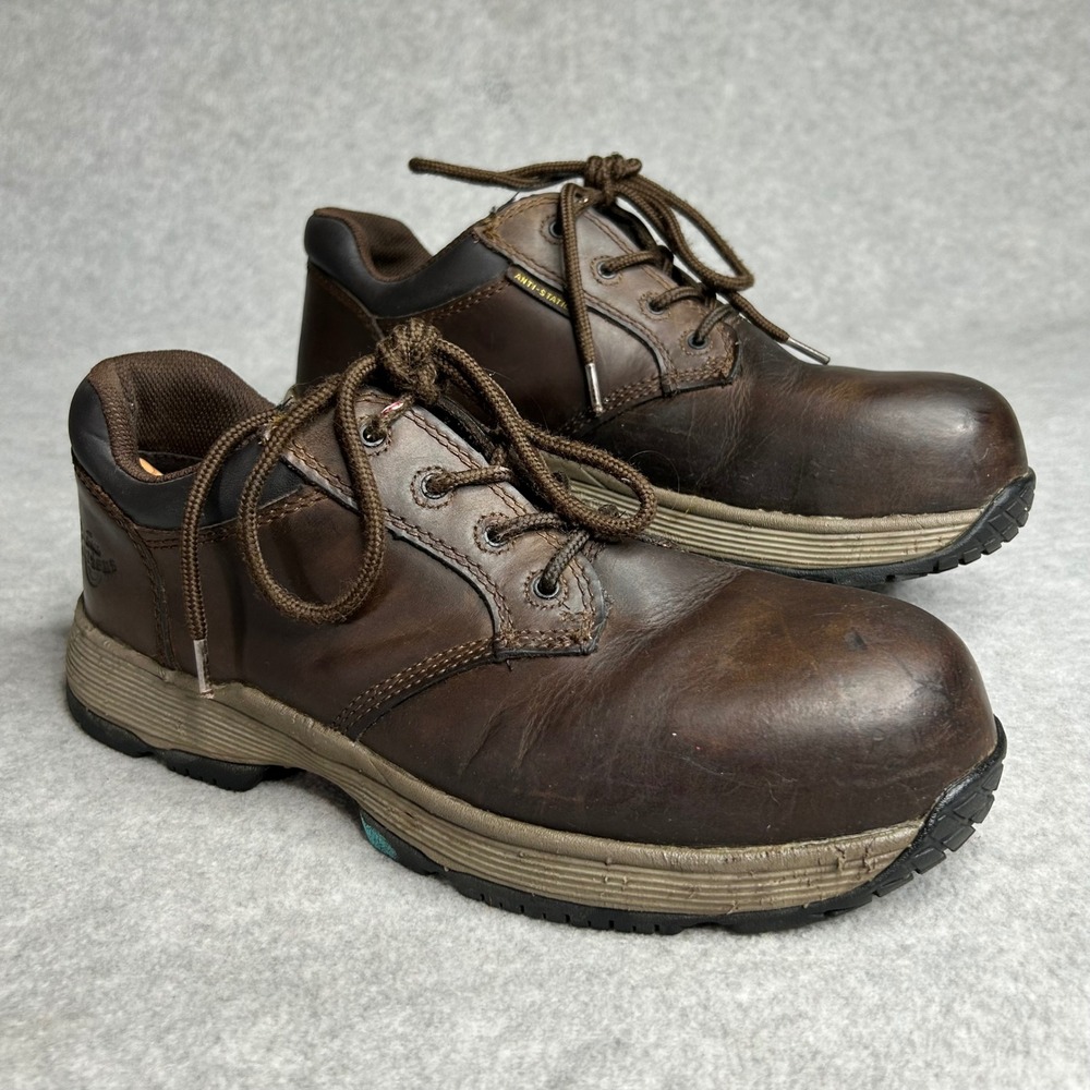 Dr Martens Brown Work Shoes Leather Anti Slip Resistant ASTM F2413-11 Grunge US8